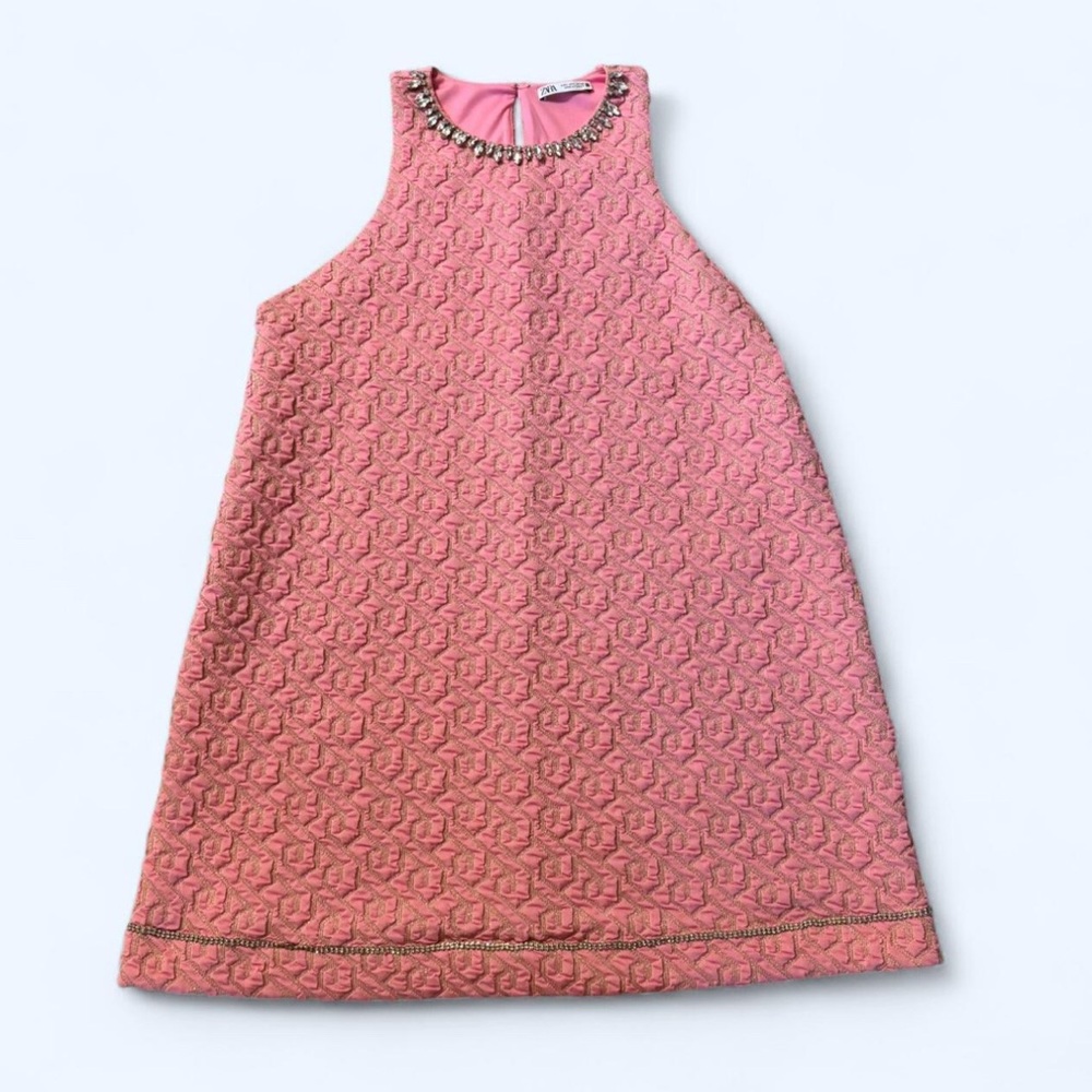 Zara Pink Textured Mini Dress